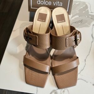 Dolce Vita Porsia Sandal- color Tan Snake Print